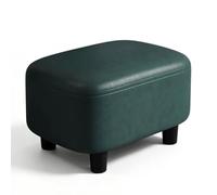 ping bu Petit repose-pieds rectangulaire en similicuir avec pieds en bois massif, repose-pieds rectangulaire en polyuréthane, imperméable, rembourré pour entrée, salon, chambre à coucher, sous bureau