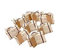 PINGDONGHANG Lot de 100 mini valises à dragées vintage en papier kraft