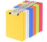 PINGEUI Lot de 12 porte-bloc en plastique de 6 couleurs, format A4, avec trou de suspension, porte-bloc coloré pour fichiers et documents