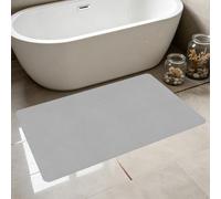 PINGSANL Tapis de Bain en Pierre 50 x 75 cm Séchage Rapide Ultra Absorbant Apis de Bain Diatomite Séchage Rapide Décoratif Lavabl pour Salle de Douche, Baignoire, Gris Clair