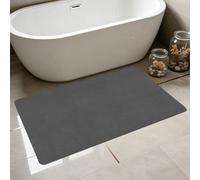 PINGSANL Tapis de Bain en Pierre 70 x 95 cm Séchage Rapide Ultra Absorbant Apis de Bain Diatomite Séchage Rapide Décoratif Lavabl pour Salle de Douche, Baignoire, Gris Foncé