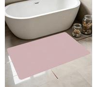 PINGSANL Tapis de Bain en Pierre 70 x 95 cm Séchage Rapide Ultra Absorbant Apis de Bain Diatomite Séchage Rapide Décoratif Lavabl pour Salle de Douche, Baignoire, Rose
