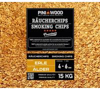 PINI 15 kg de chips de fumage aulne sans écorce 4-6 mm Smoking Chips copeaux de fumage