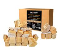 PINI Bois de fumage, bois pour fumoir, bois pour barbecue, bois pour BBQ, morceaux de bois de hêtre SANS ÉCORCE, 30 kg, pour fumoir et barbecue