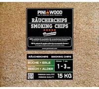 PINI Copeaux de fumage en hêtre et aulne mélangés de 1 à 3 mm - 15 kg