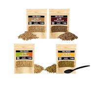 PINI Lot de 4 sachets de 1 kg de granulés de bois naturel pour fumoir - Choix parmi 4 variétés - Granulés de hêtre n° 5, granulés de cerisier n° 8, granulés de pomme n° 9, granulés d'aulne n° 11