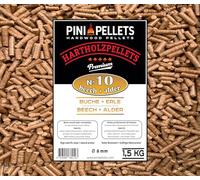 PINI Pellets BBQ N°10 Hêtre & Aulne 1,5 kg Pellets de Bois Dur pour Barbecue Grillades Fumage à Chaud et à Froid Fumoir