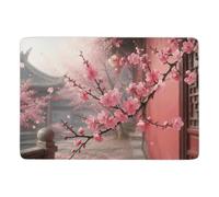 Pink Cherry Blossoms in Bloom Tapis 150 x 100 cm, Doux et Antidérapant | Ambiance d'hiver : Tapis doux à poils courts, avec dos à points PVC antidérapants; pour chambre et salon