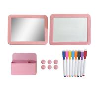 Pink Locker Accessories 17 Piece - Magnetic Decor with Whiteboard Mirror 8 | Girls Locker Stuff With 8 Markers for Students Teens Middle | School Office Home Dorm Bedroom Pink Locker Accessories 17 with