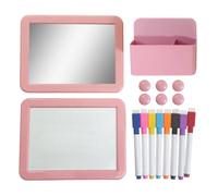 Pink Locker Accessories Magnetic Decor Set With Mirror Pen Holder, 17-Piece | Locker Style Magnetic Storage Handy Mirror Pen Holder School Organization Pink Accents Dorm Classroom Decor Girls Set For Use