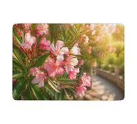 Pink Oleander Flowers in Bloom Tapis 150 x 100 cm, Doux et Antidérapant | Tapis de salon avec poils courts; ajoute une touche douce et décorative; pour chambre d'amis et coin lecture