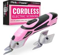 Pink Power Ciseaux électriques professionnels pour travaux manuels, couture, carton, moquette, scrapbooking - Ciseaux automatiques sans fil très résistants