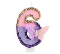 Pink Violet Bougie Numéro d'Anniversaire 6 ans,3D Violet Papillon Bougies Anniversaire,Décorations de Anniversaires pour pour Filles Gâteaux La fête