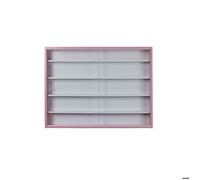 Pinkruby citrine vitrine, 2 portes coulissantes rose, blanc.