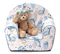 PinkZebra Housse DE Fauteuil Enfant en Mousse, Housse de Fauteuil, Convient pour Fauteuil Enfant en Taille: 51x34x42cm, Assise: 26x26cm, Oeko-Tex Standard 100, Animaux Marins Bleus