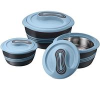 Pinnacle 3 Boites Isothermes Repas Chauds - Set de 2,4/1,4/0,9 L - Boite Alimentaire Isotherme - Saladier avec Couvercle pour Soupes/Salades - Récipient Thermique en Acier Inoxydable