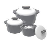 Pinnacle Lot de 3 cocottes isothermes avec couvercle 3/2/1 pinte - Bol de service thermique pour soupe/salade - Récipient à aliments chauds en acier inoxydable - Meilleur coffret cadeau pour les