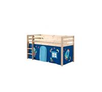 Vipack lit de jeu Pino, surface de couchage 90x200 cm avec set textile rideau "Astro