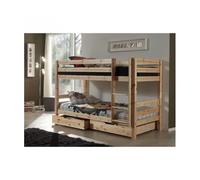 Vipack Lit superposé Pino - Pin massif laqué naturel, Dimensions : 210 cm x 140 cm x 105 cm ; PISBZG10