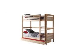 Pack - Lit Superposé Enfant & Tiroir Pino 182cm Naturel