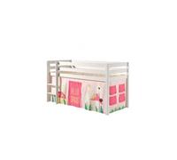 Vipack lit de jeu Pino, surface de couchage 90x200 cm avec set textile rideau "Spring