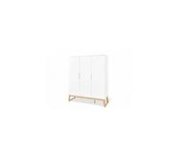 Pinolino Armoire Bridge Grande Semi Poli Fin Mdf Uni Laqu Blanc Et Massif Frne Laqu Clair