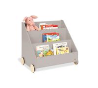 Pinolino Bibliothèque pour enfants Lasse avec roulettes, gris