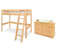 Pinolino Chambre de jeunes 'Natura' extra large avec lit surélevé, 2 pièces, 092175JHX