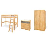 Pinolino Chambre de jeunes 'Natura' large avec lit surélevé, 3 pièces, 102175JHB
