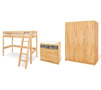 Pinolino Chambre de jeunes 'Natura' large grande avec lit surélevé, 3 pièces, 102175JHBG