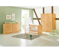 Pinolino Chambre d'enfant 3 pièces Natura - lit 140 x 70 cm, commode à langer, armoire extra large