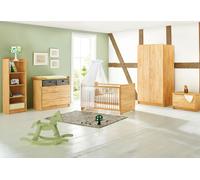 Pinolino Chambre d'enfant Natura massif 3 pièces – lit évolutif, commode à langer, armoire 2 portes