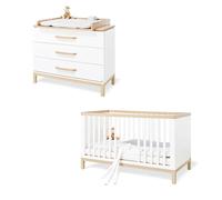 Pinolino Ensemble Economique Light Large 2 Pices Lit De Bb Volutif Commode Langer Large