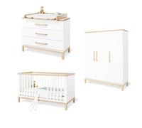Pinolino Chambre De Bb Light 3 Pices Lit De Bb Volutif Commode Langer Large Armoire Grande
