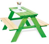 Pinolino Ensemble de sièges pour enfants 'Nicki pour 4' vert, massif : épicéa, lasuré vert et clair