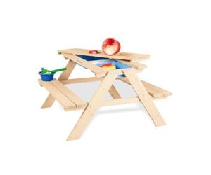 Pinolino Ensemble De Table Et Banc Naturel Entirement Massif Pica Non Trait Jaune