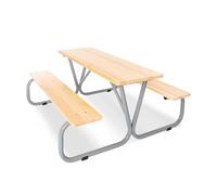 Pinolino Ensemble de Tente à bière et Table de Pique-Nique, Ensemble de Table Trois en Un pour l'intérieur - l'extérieur, HxLxP : 110x110x53 cm, pin Massif laqué Gris, Table de Jardin, Gris