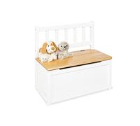 Pinolino Fenna Banc de coffre pour enfant en bois massif avec amortisseur à rabat, hauteur d'assise 29 cm, pour enfants à partir de 2 ans, laqué blanc et transparent
