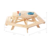 Pinolino Ensemble sièges enfants Nicki 6-angle Table hexagonale bois massif naturel 6 places