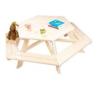 Pinolino Ensemble sièges enfants Nicki 6-angle Table hexagonale bois massif naturel 6 places