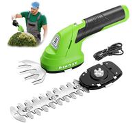 PINOZE Cisaille à gazon et taille-haie sans fil - 2 en 1 portable 7,2 V, petit taille-buisson électrique, 2,0 Ah alimenté par batterie rechargeable pour jardin, cour, entretien de pelouse