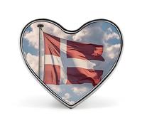 Pin's en alliage d'aluminium avec drapeau danois personnalisé en forme de cœur exquis pour sac à dos, chapeau, costume, veste