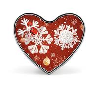 Pin's en alliage d'aluminium avec flocons de neige et arbres de Noël personnalisés en forme de cœur - Mini broche classique pour sacs à dos, chapeaux, costumes, vestes