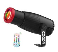Pinspot Lumière, Czgor 18W Projecteur à Focale Manuelle pour Boule Disco | RGBW 4 en 1 LED, 16 Couleurs avec Télécommande, Éclairage de Scène pour Miroir, DJ, Disco, Party, Club, Bar, Mariage