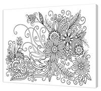 Pintcolor 9104 Cadre avec Toile imprimée à colorer, Bois Coton, Blanc/Noir, 50 x 40 x 3,5 cm