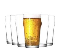 Pintes Nonic à bière - Arrondi sur Le Haut - Verre Classique de pub Anglais - 570 ML - Lot de 12