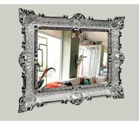 Pintici Miroir mural - Style baroque - 57 x 47 cm - Style shabby - Art nouveau - Antique - Argenté et noir