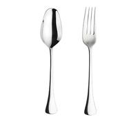 PINTINOX - Couverts à salade Inoxydabilli, cuillère et fourchette pour servir salade série Carlton, acier inoxydable 18/10, lot de 2 pièces