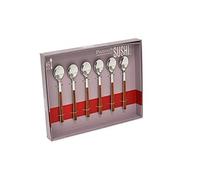 Pintinox Kyoto Lot de 12 cuillères à café Moka en acier inoxydable, sans nickel, effet bois, couleur acajou 11,5 cm