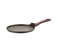 Pintinox Natura Poêle à crêpes anti-adhésive effet pierre, convient à l'induction, crêpiere avec manche effet bois, diamètre 25 cm